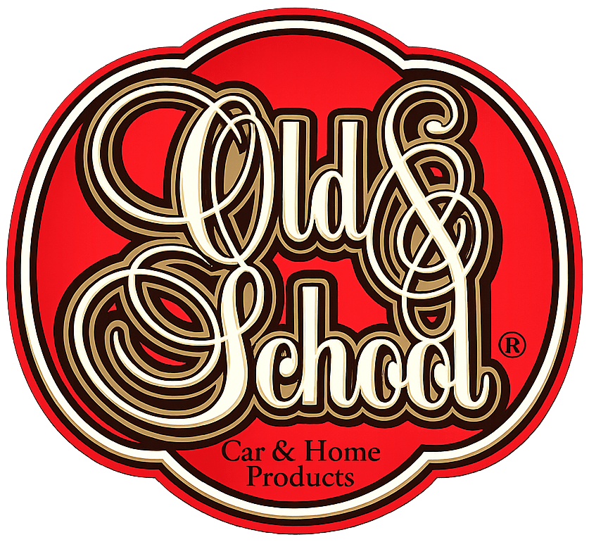 Old School Cleaning Products logo for car and home cleaning solutions, available through authorized distributors